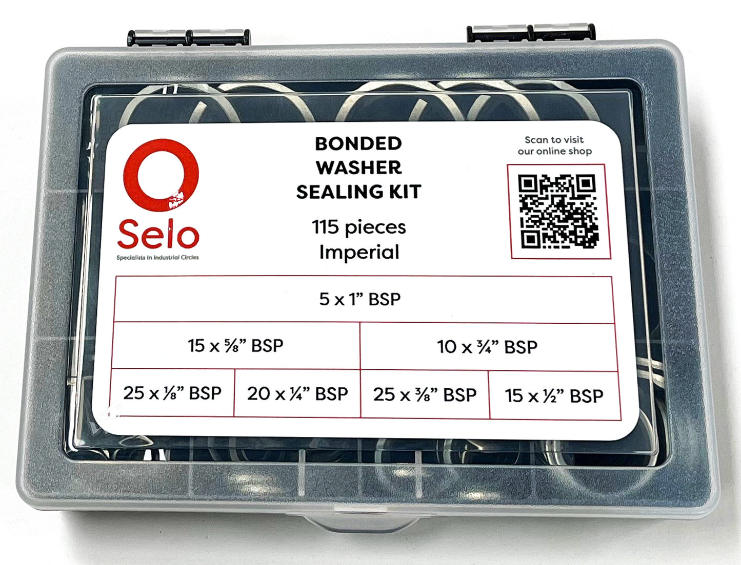 Bonded Washer Sealing Kit - Imperial - 115 Piece Self Centering Seal - BSP